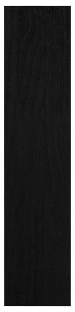 fekete tömör fenyőfa könyvszekrény/térelválasztó 100 x 30 x 135,5 cm