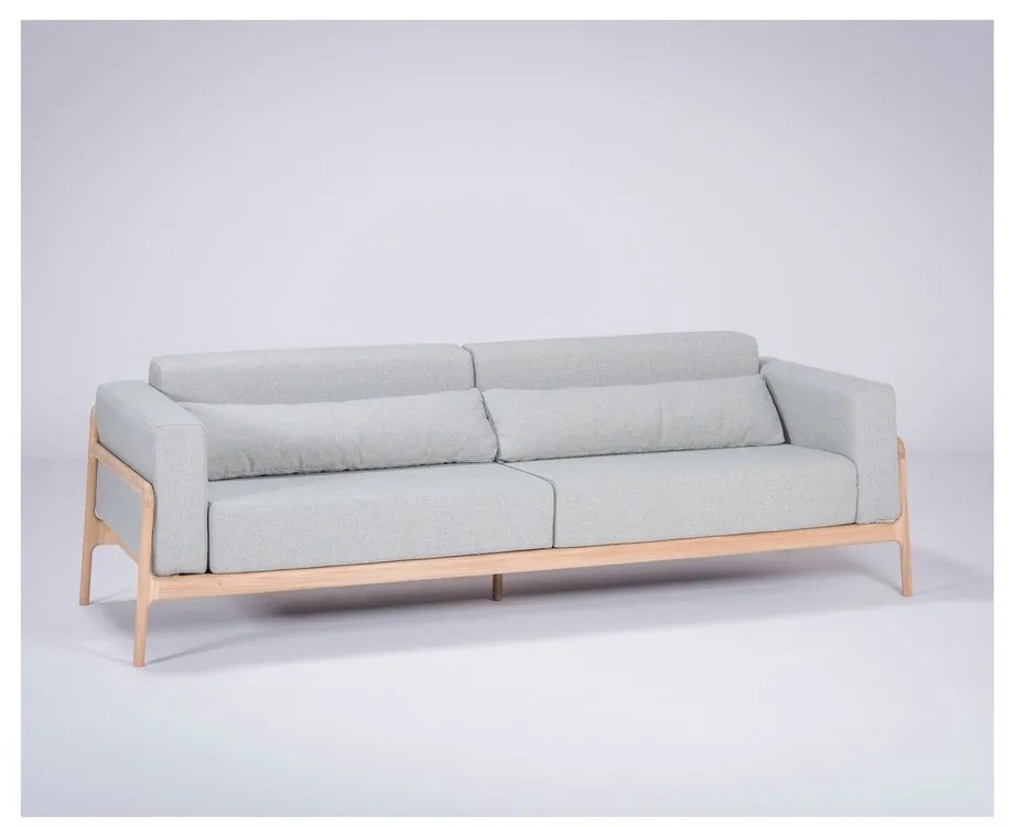 Fawn Plus kékesszürke kanapé tölgyfából, 240 cm - Gazzda