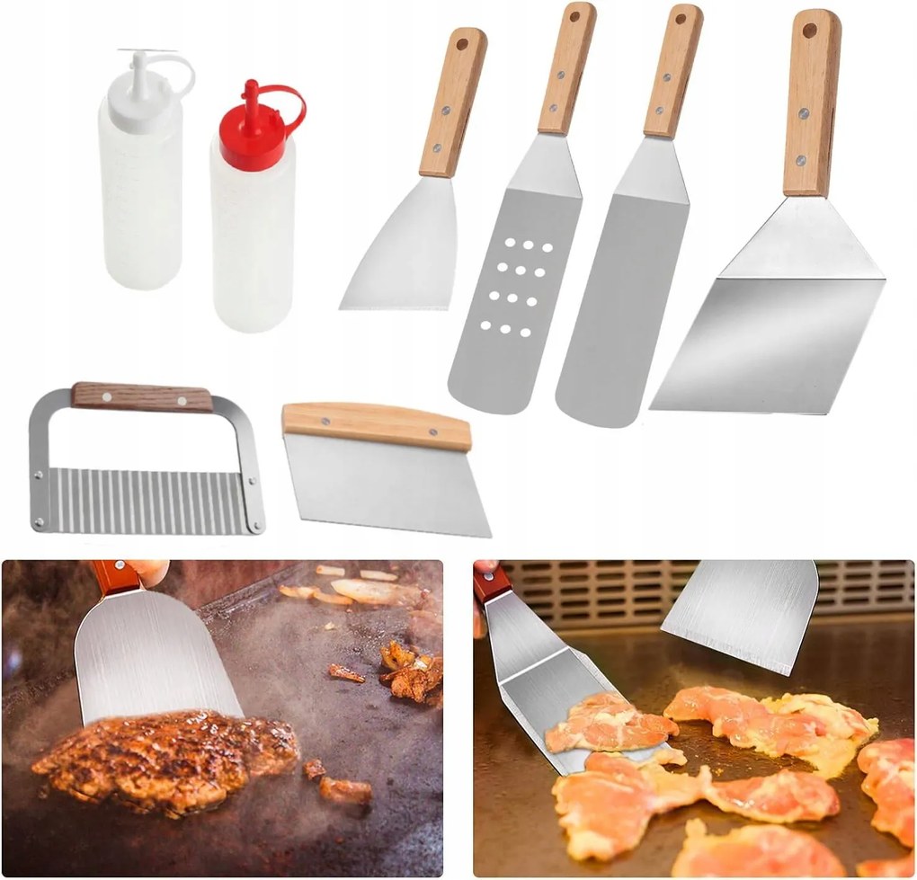 Grill Tartozék Készlet 8 Részes szabadtéri piknik grillezéshez