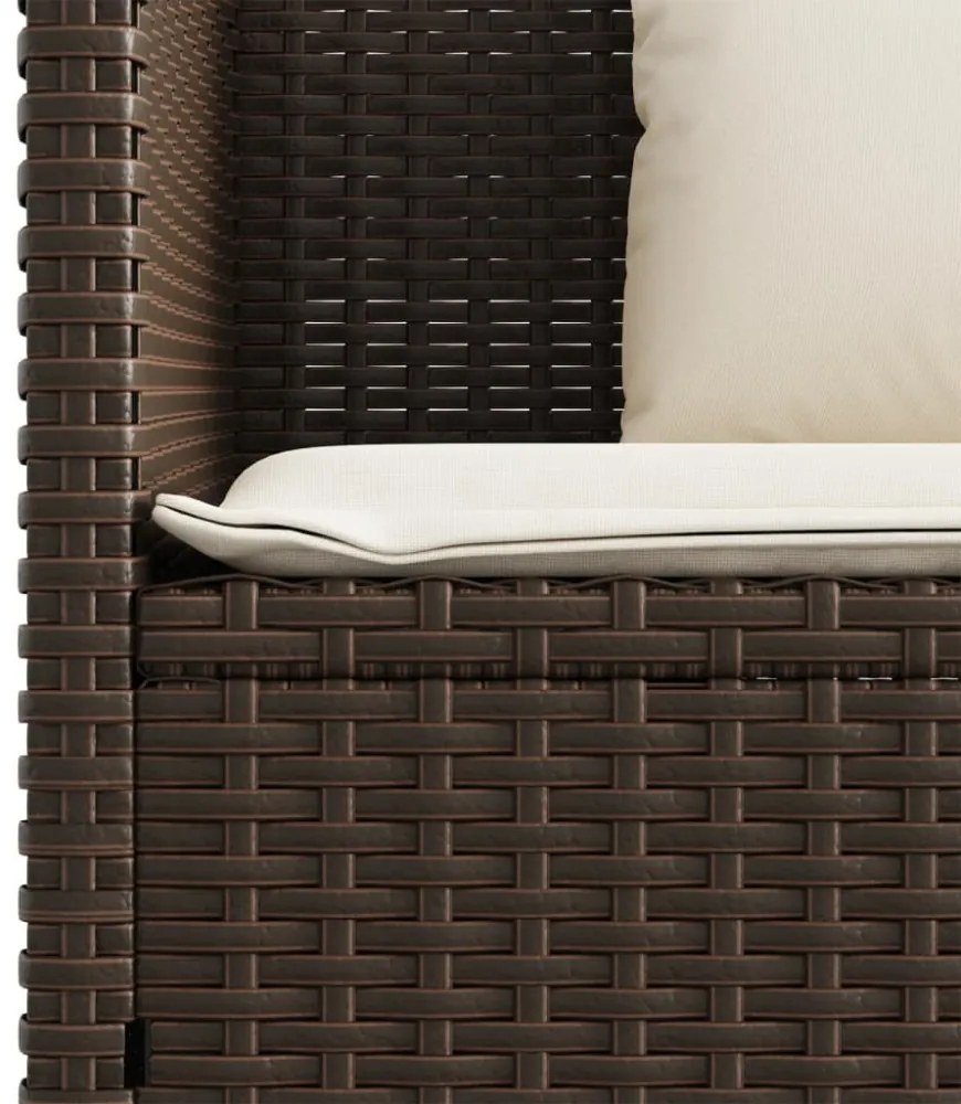 barna polyrattan kerti pad párnákkal