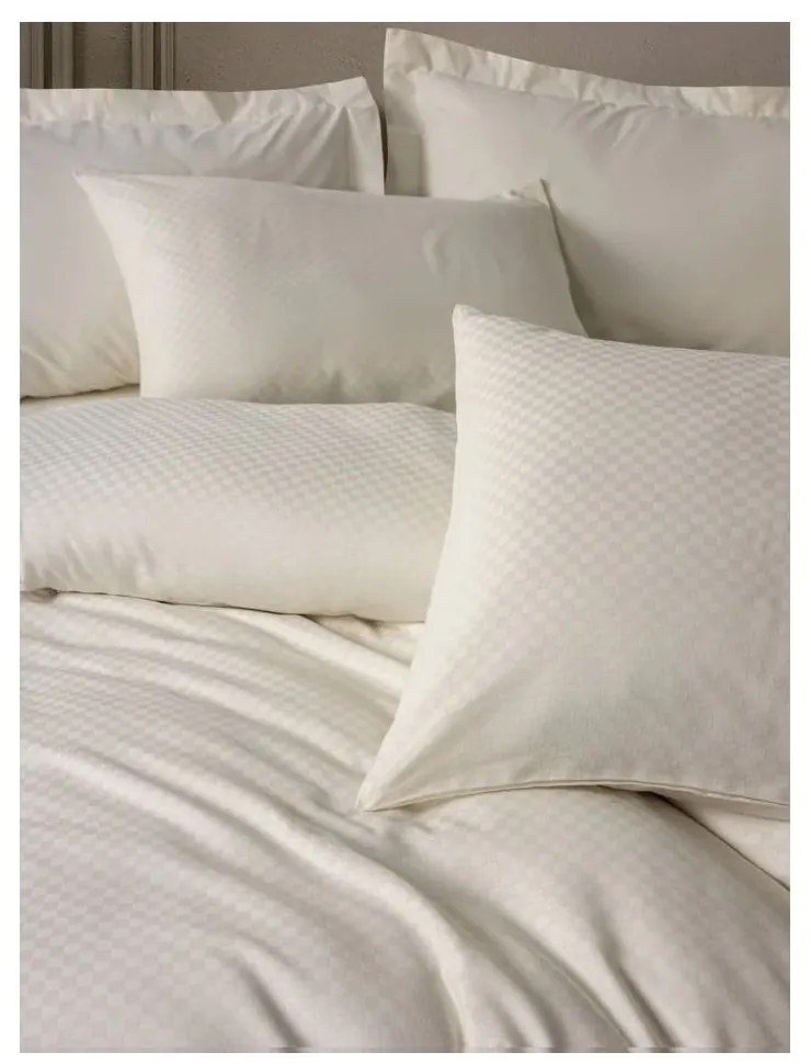 Bézs egyszemélyes renforcé pamut ágyneműhuzat 140x200 cm Checkered – Mila Home Luxury