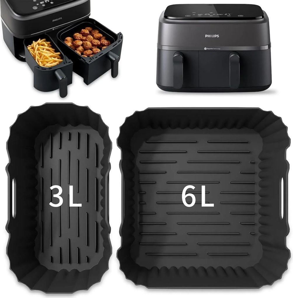 2x Philips Zsírmentes Szilikon Olajsütő Forma Air Fryer Utántöltő
