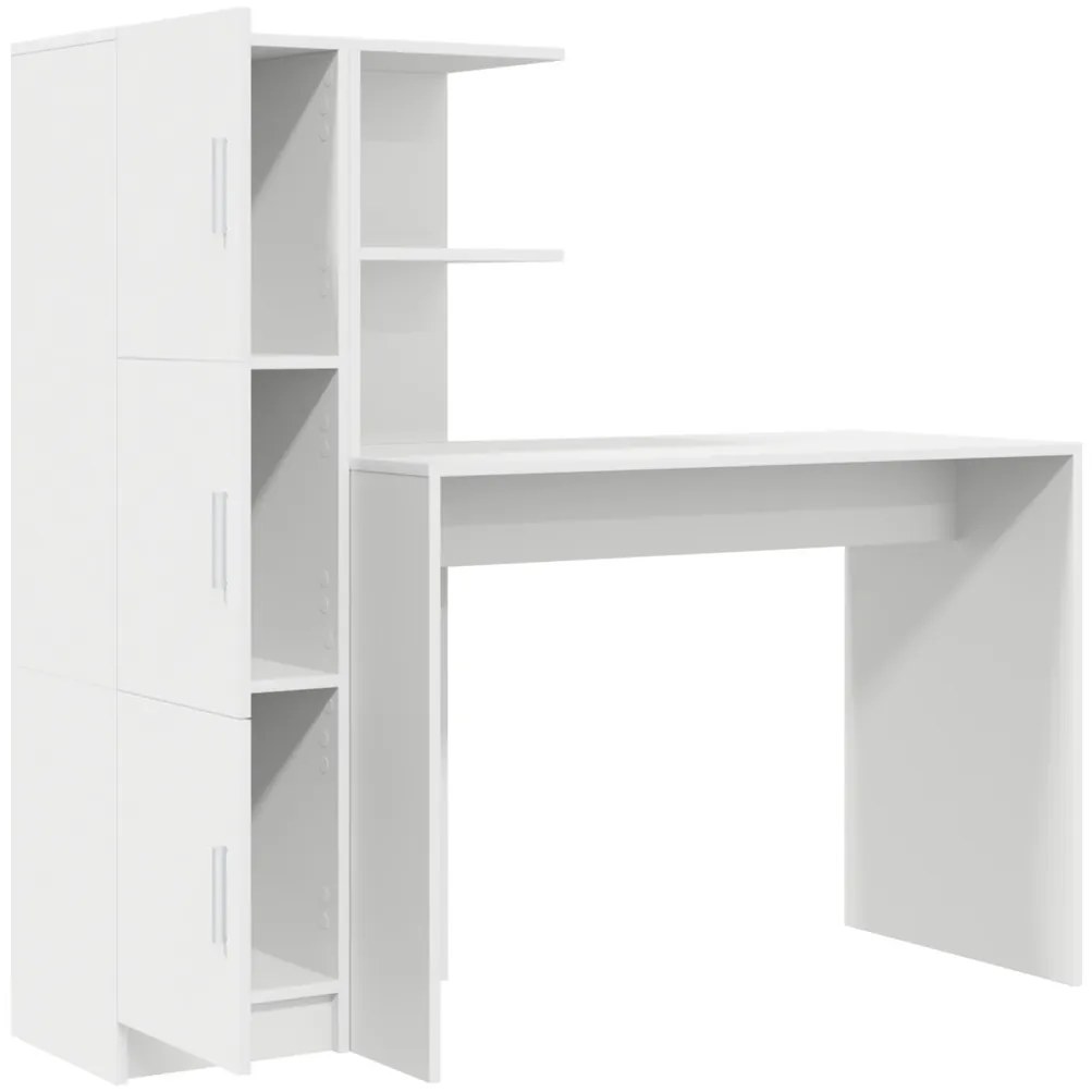 Tárolóval rendelkező íróasztal 2 pcs Fehér 102 x 50 x 124 cm