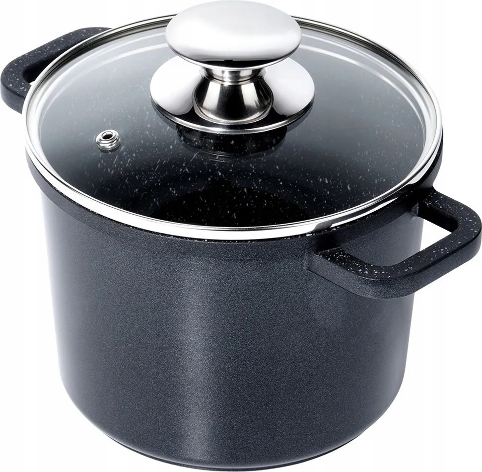 Gránit fazék üveg fedővel magas pároló főzéshez 2L