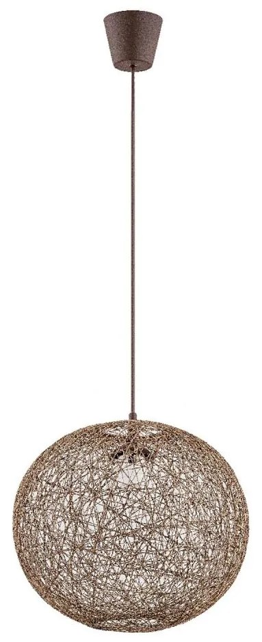 Csillár zsinóron ABAKA 1xE27/15W/230V barna