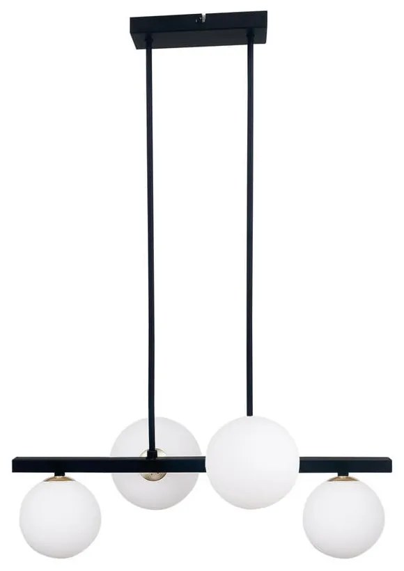 Fekete függőlámpa üveg búrával 25x59 cm Kama – Candellux Lighting