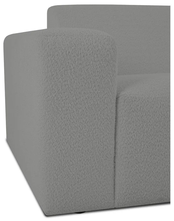 Szürke buklé sarokkanapé (U alakú) Roxy – Scandic