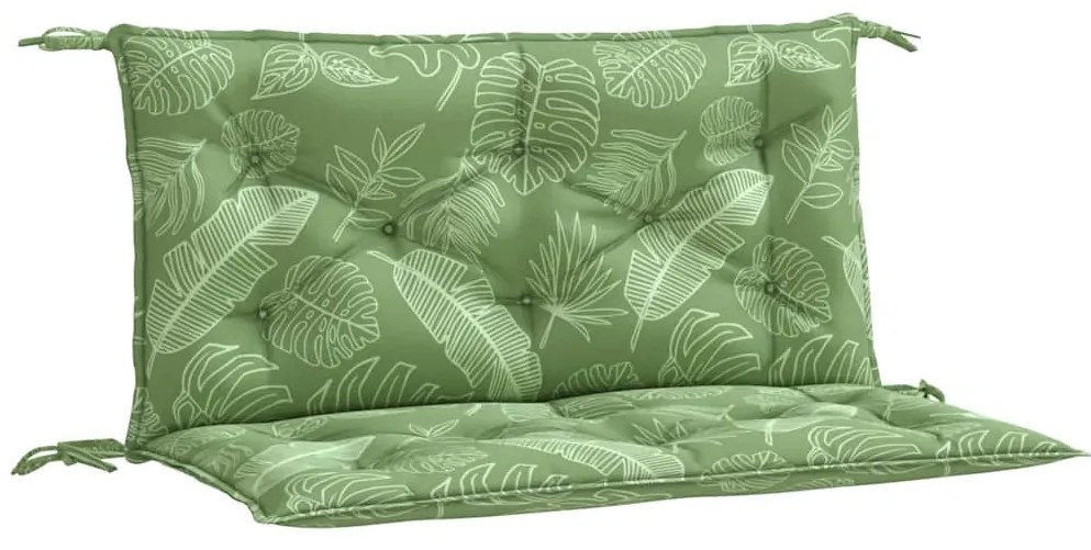 2 db levélmintás szövet kerti padpárna 100 x 50 x 7 cm