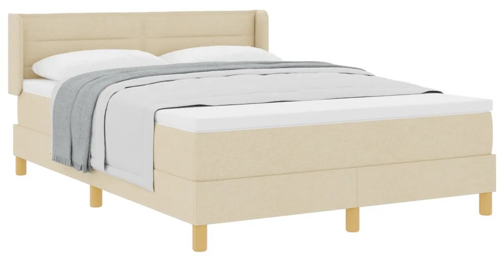 Boxspring Ágy Matraccal – Krém – 140 x 190 cm – Szövet