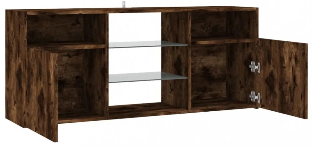 füstös tölgy színű LED-es TV-szekrény 120 x 30 x 50 cm