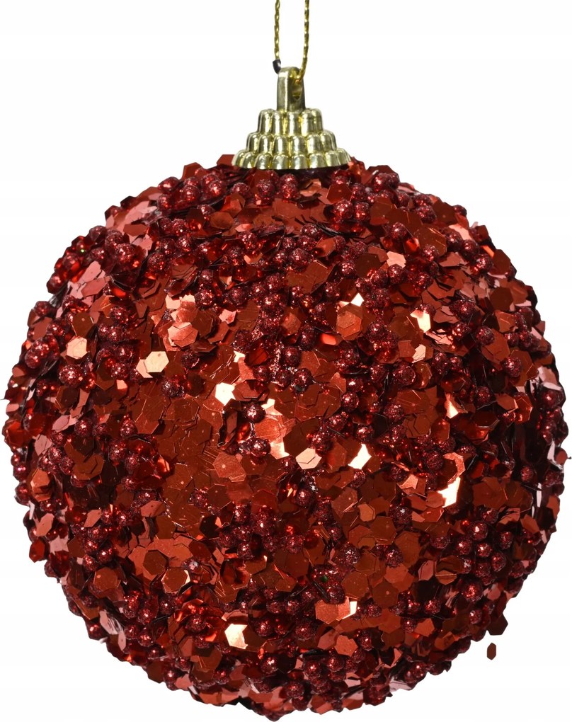 Hungarocell gömb piros flitterekkel 8cm