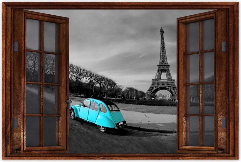 Poszterek 90x60 Eiffel-torony Türkiz