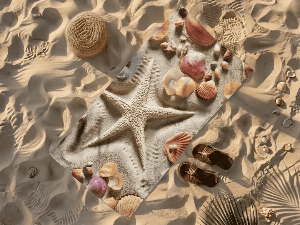 Gyorsan száradó strand Fürdőlepedő OCEAN SAND színes 70 x 140 cm, 100% mikroszál