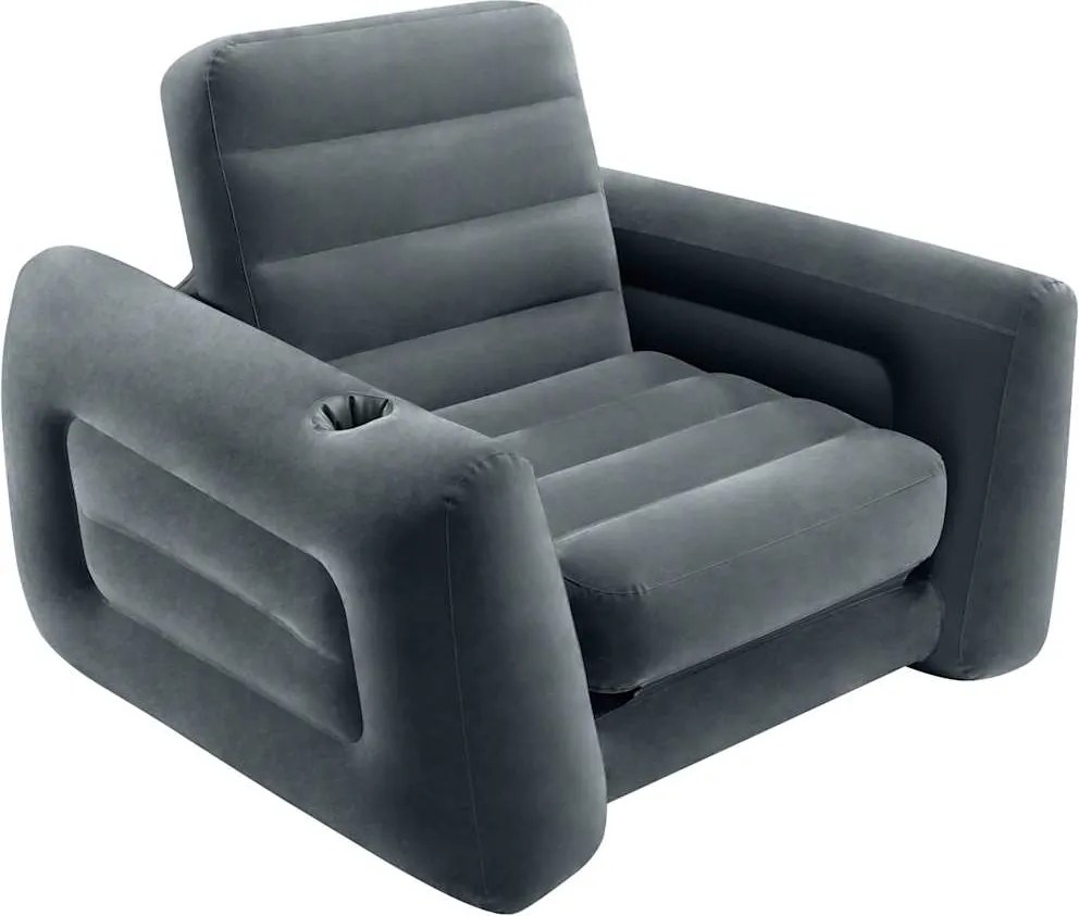INTEX sötétszürke kihúzható fotel 117 x 224 x 66 cm
