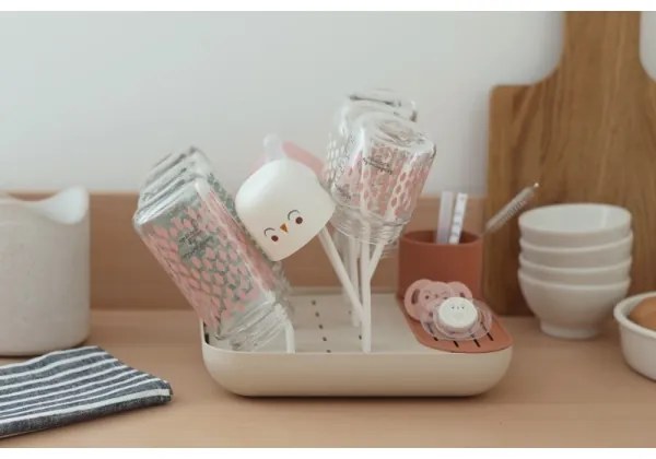 Beaba - Cumisüveg szárítóállvány bézs/narancs