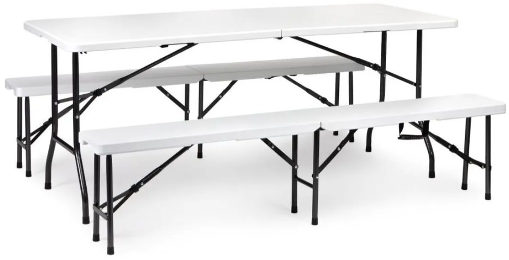 Catering készlet asztal + 2 pad 180cm White
