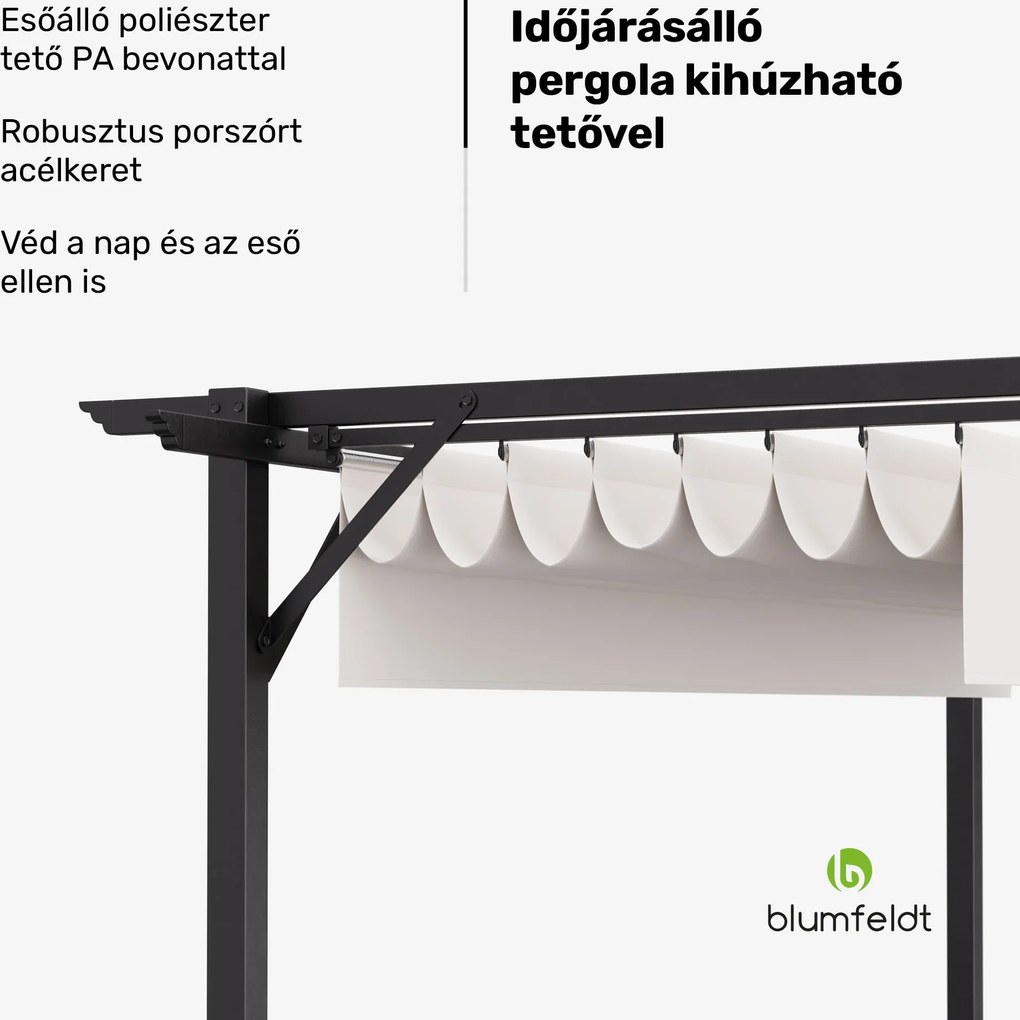 Blumfeldt Pantheon Robust, pergola, 3 x 4 m, időjárásálló porszórt acél