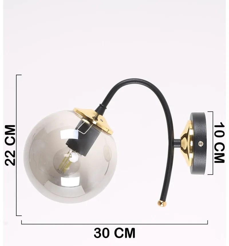 Fekete-szürke fali lámpa ø 15 cm Yoyo – Squid Lighting