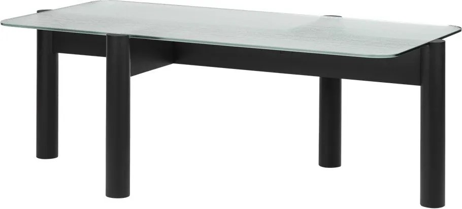 Fekete dohányzóasztal üveg asztallappal 55x105 cm Kob – noo.ma