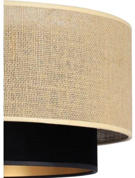 SARTA függőlámpa zsinórral 1xE27/60W/230V fekete/juta