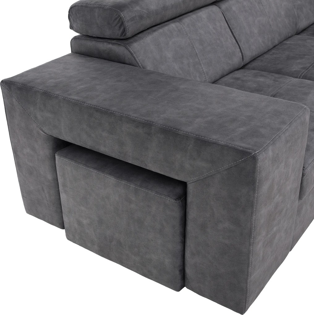 Ülőgarnitúra, szürke, jobbos, MALAGA