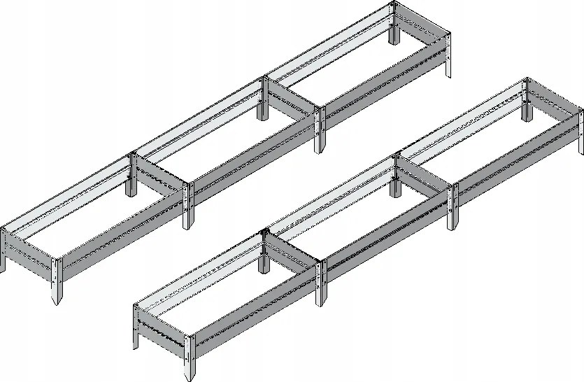 Magasított ágyás szett üvegházakhoz 210x405 fehér Ptf Lengyel