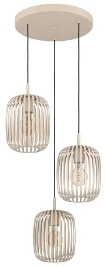 Eglo 900687 - Csillár zsinóron ROMAZZINA 3xE27/40W/230V bézs