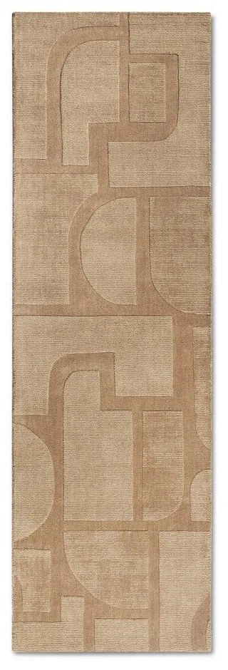 Bézs kézi szövésű gyapjú futószőnyeg 80x250 cm Alexis – Villeroy&amp;Boch