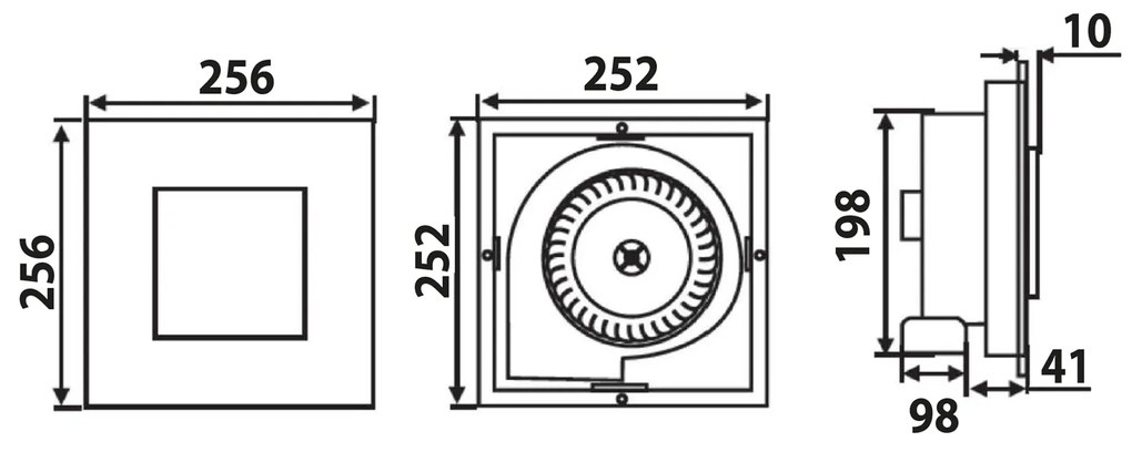 Sapho, TECTO fürdőszobai mennyezeti ventilátor axiális, 20W, cső 100mm, fehér, időzítő, TC202