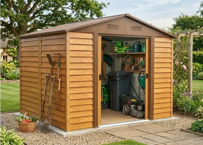 fém kerti ház LANITPLAST MAXTORE WOOD 98 LG2302