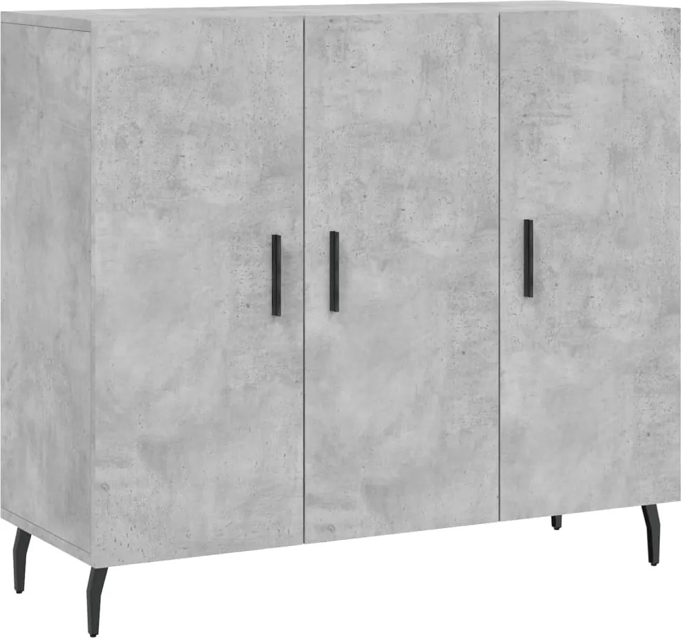 vidaXL betonszürke szerelt fa tálalószekrény 90 x 34 x 80 cm