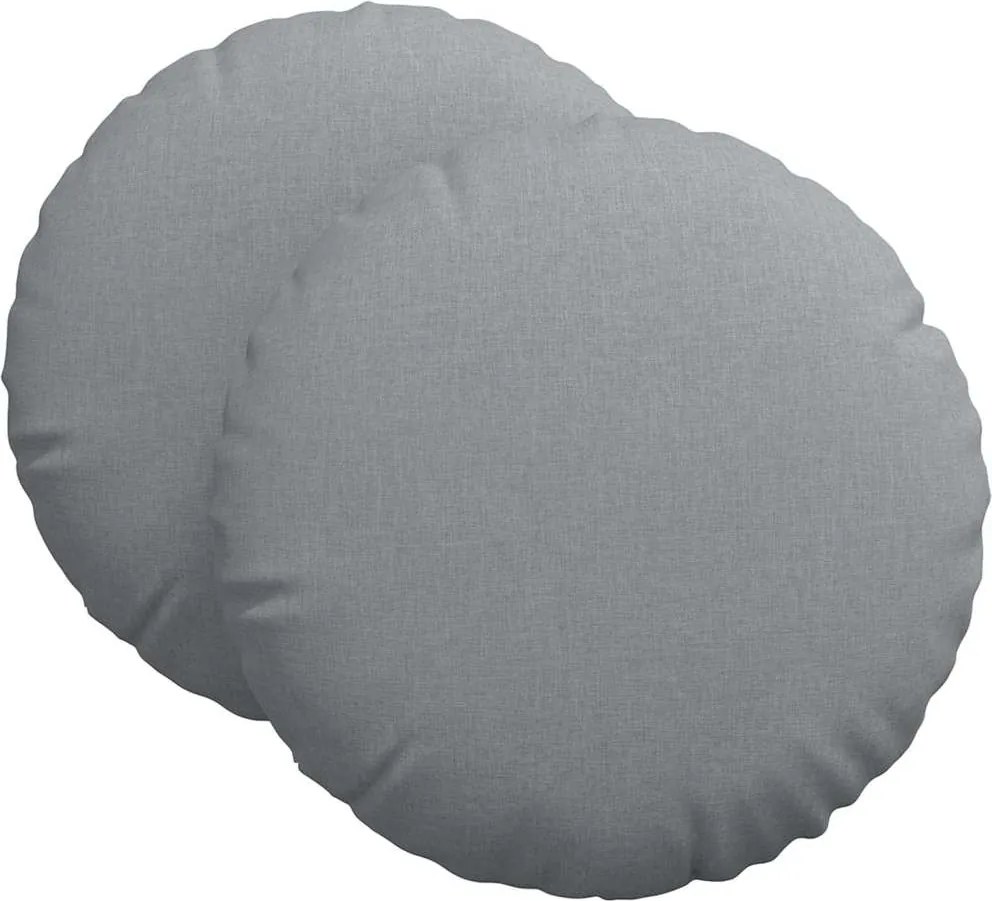 vidaXL Ülőpárnák 2 pcs Világosszürke Ø60 x 21 cm szövet
