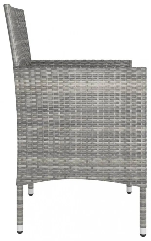 4 részes szürke kerti polyrattan szék- és zsámolyszett