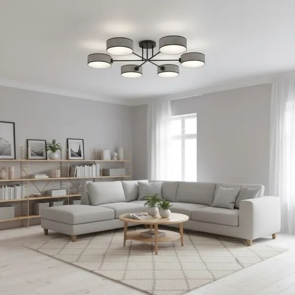 Felületre szerelhető csillár MAGA 6xE14/10W/230V szürke