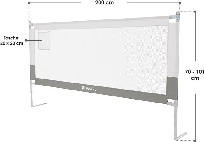 Gyerekágyvédő 200 cm állítható magasságú