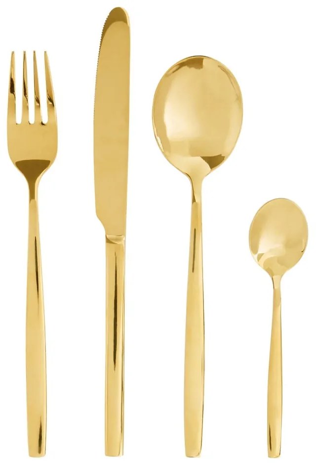 Aranyszínű rozsdamentes acél evőeszköz készlet 16 db-os Avie – Premier Housewares
