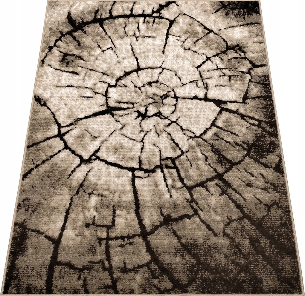 Szőnyeg 120x170 Szőtt Barna Hálószoba Nappali Modern Fatörzs