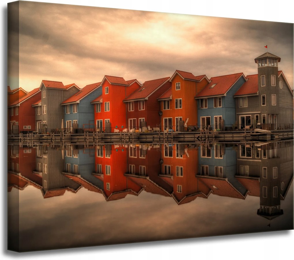 Vászonkép Színes holland házak 40x30 cm