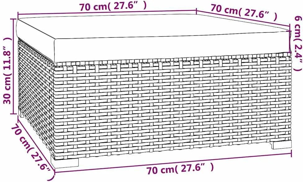 5 részes barna polyrattan kerti ülőgarnitúra párnákkal