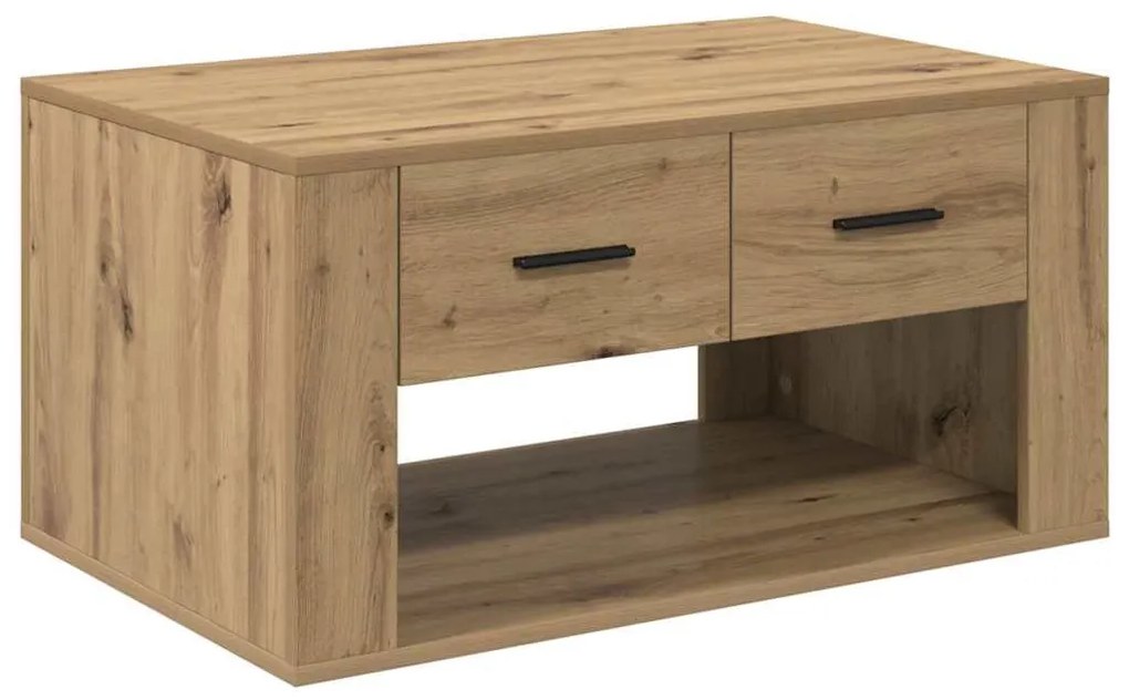 vidaXL Dohányzóasztal fiókkal Artisan tölgy 80 x 50 x 40 cm Faanyag