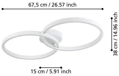 Eglo 900954 -LED RGBW Dimmelhető mennyezeti lámpa AMANDOLO 19,5W/230V fehér + távirányító