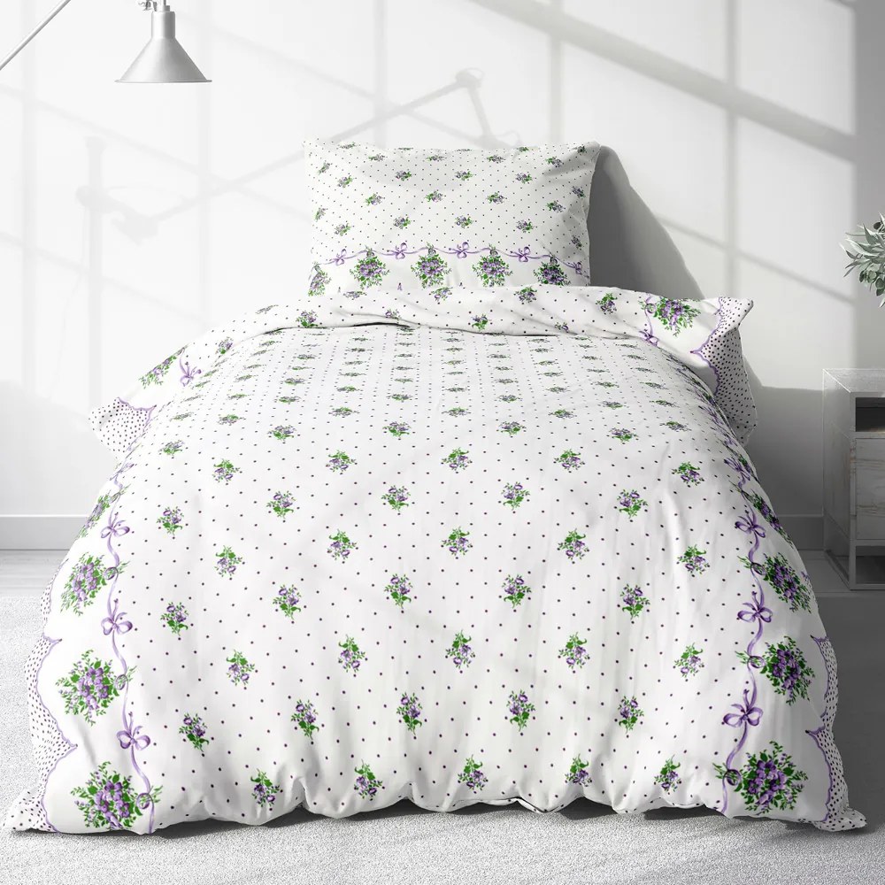 KREPP pamut ágynemű Homa EMILY VIOLET 140x200 cm