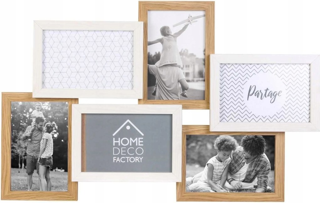 Tavolo képkeret 6 képhez multikeret fehér fa mdf fotó keret boho