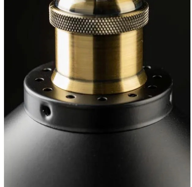 Lámpa Mennyezeti lámpatest MANI 2, 4076, AC220-240V, 50/60Hz, 1*E27, IP20, átmérő 30CM, egyes, fekete/arany