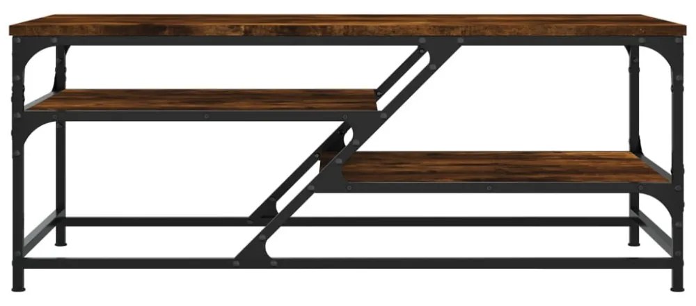 füstös tölgy színű szerelt fa dohányzóasztal 100 x 49 x 40 cm
