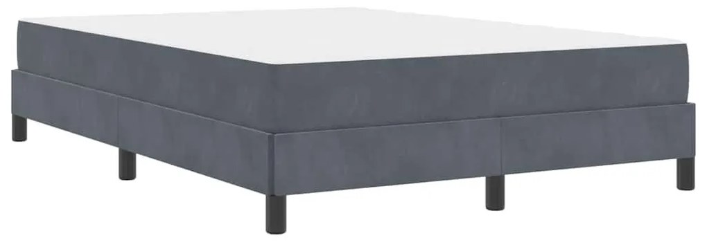 Boxspring ágy matraccal Sötétszürke 140 x 200 cm Bársony