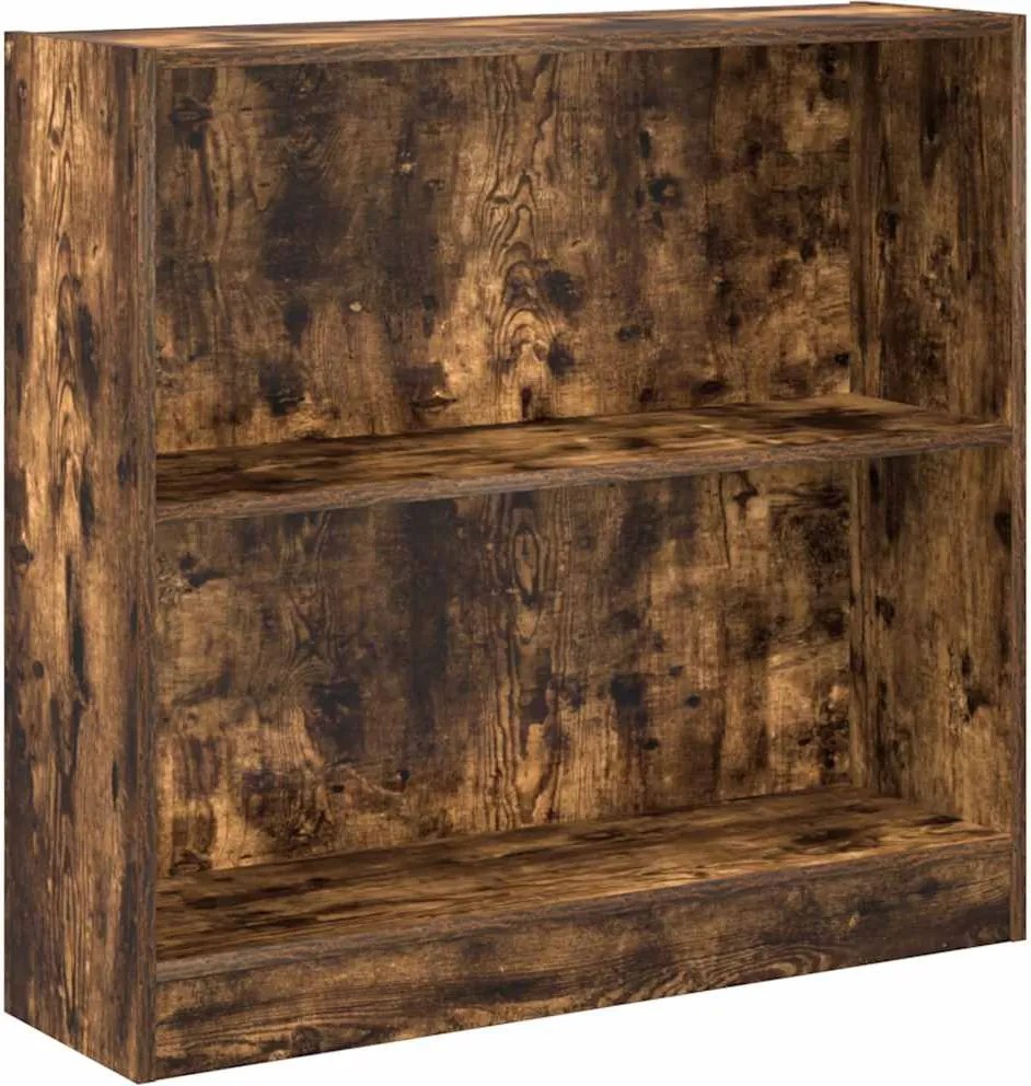 vidaXL füstös tölgy színű szerelt fa könyvszekrény 80 x 24 x 76 cm