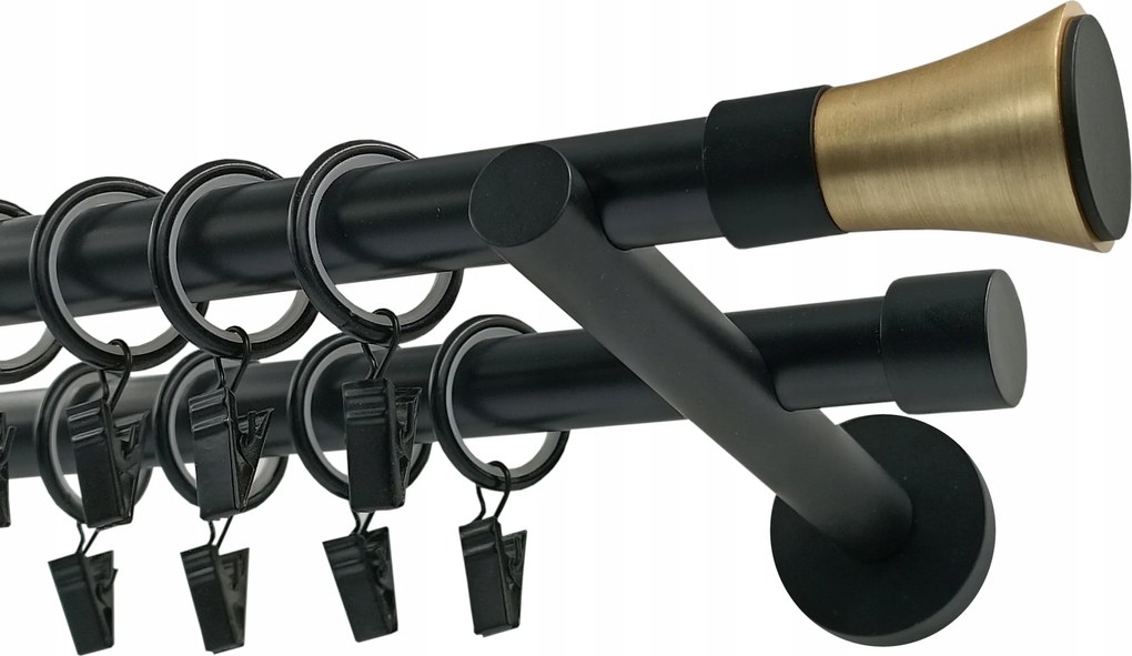 Dupla függönykarnis Fém 19+19mm Trapez Gold 160cm