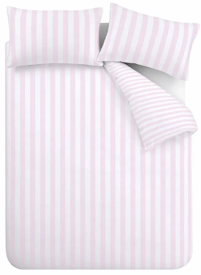 Fehér-rózsaszín egyszemélyes ágyneműhuzat 135x200 cm Stripe Tease – Sassy B