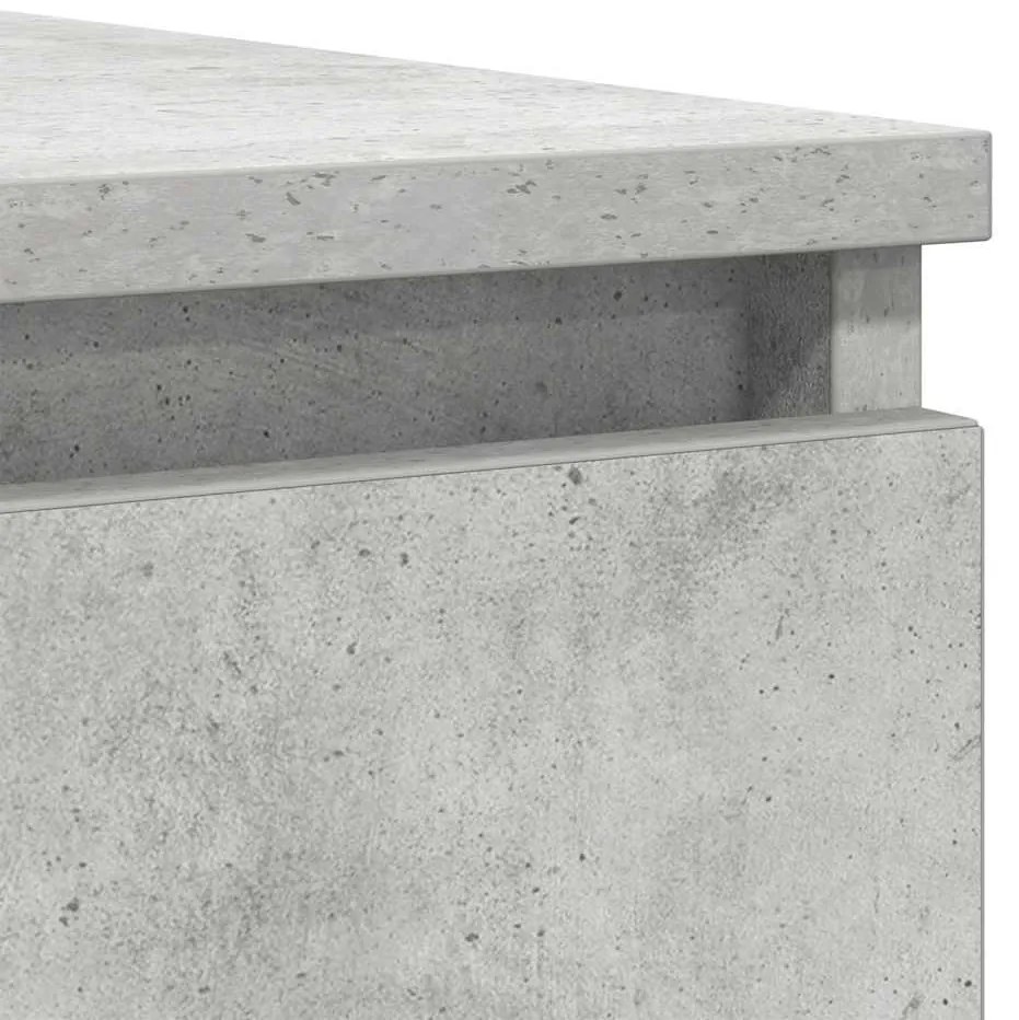 betonszürke szerelt fa tálalószekrény fiókos 100,5x35x76 cm